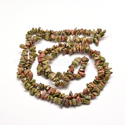 Natural Unakite Chip Bead Strands&nbsp;LS-G-M205-52