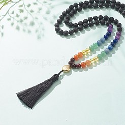 7 Chakra Buddhist Necklace&nbsp;NJEW-JN03895-03
