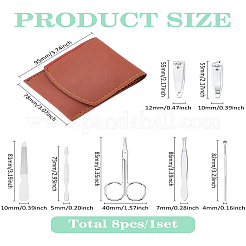 PVC Leather Case & Zinc Alloy & Carbon Steel Manicure Tools Sets: EarPicks&nbsp;MRMJ-WH0086-62A