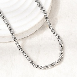 3MM 201 Stainless Steel Wheat Chain Necklaces for Unisex&nbsp;NJEW-K302-08P