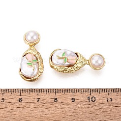 Brass Enamel Pendants&nbsp;KK-SZC0009-01G-01