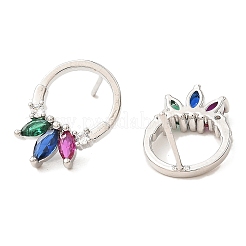 Rings Shape Brass Stud Earrings&nbsp;EJEW-L270-16P