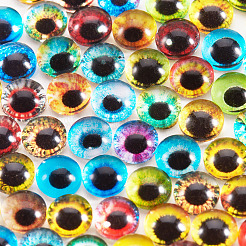Flat Back Glass Cabochons&nbsp;GGLA-SZ0001-01A