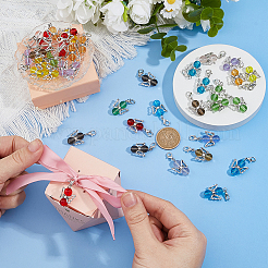 40Pcs 8 Styles Angel Glass & Alloy Pendant Decorations&nbsp;HJEW-FH00076