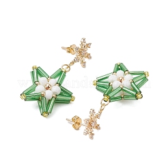 Glass Star Stud Earrings&nbsp;EJEW-MZ00256