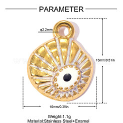 304 Stainless Steel with Black Enamel Charms&nbsp;SA-OY001-36G