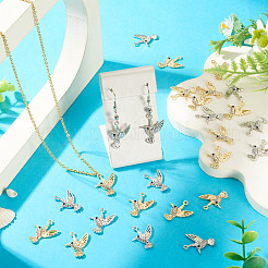 40Pcs 2 Colors Alloy & Crystal Rhinestone Pendants&nbsp;FIND-TA0010-68