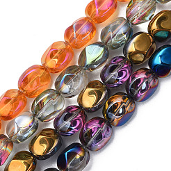 Electroplate Transparent Glass Beads Strands&nbsp;EGLA-N008-016