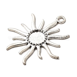 Tibetan Style Alloy Sun Pendant Cabochon Settings&nbsp;TIBEP-Q043-079-RS