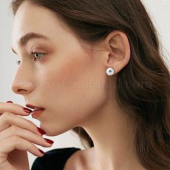 16 Pairs 4 Size Plastic Imitation Pearl Stud Earrings with Steel Iron Pins&nbsp;EJEW-AN0003-89