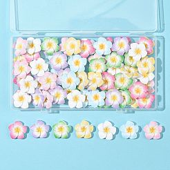 70Pcs 7 Colors Plumeria Flower Opaque Resin Cabochons&nbsp;CRES-FS0001-32