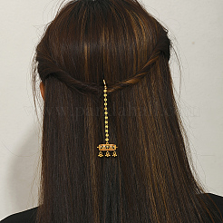 Ethnic Style Tassel Brass with Cubic Zirconia Hair Extension Chain for Women&nbsp;PU2601