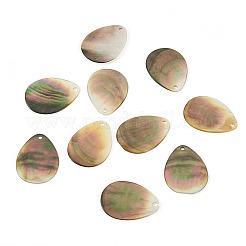 10Pcs Natural Black Lip Shell Pendants&nbsp;SHEL-TA0001-21