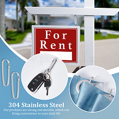 304 Stainless Steel Keychain Clasp Findings&nbsp;STAS-WH0072-03P