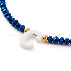 (Jewelry Parties Factory Sale)Natural Shell Letter Pendant Necklaces&nbsp;NJEW-JN03304-03
