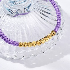 Polyester Cord Braided Bead Bracelets for Women&nbsp;BJEW-L698-01G-04
