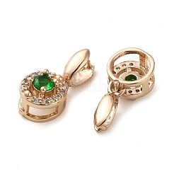 Rack Plating Brass Micro Pave Cubic Zirconia Ice Pick Pinch Bails&nbsp;KK-K340-31RG