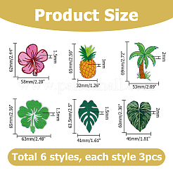 18Pcs 6 Styles Computerized Embroidery Polyester Iron on/Sew on Patches&nbsp;DIY-HS0002-48