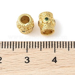 Rack Plating Brass Micro Pave Cubic Zirconia Tube Beads&nbsp;KK-E113-02G