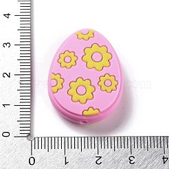 Easter Egg with Flower Silicone Beads&nbsp;SIL-R014-06B