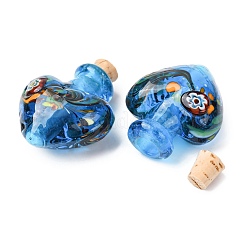 Handmade Lampwork Perfume Bottle Pendants&nbsp;LAMP-H072-02E