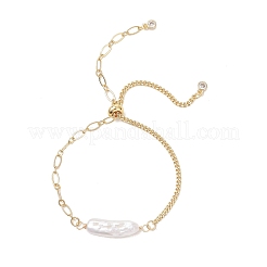 Natural Keshi Pearl Beads Slider Bracelets&nbsp;BJEW-JB13351