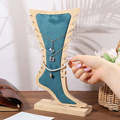 Foot Shaped Wood Anklet Storage Jewelry Rack&nbsp;ODIS-WH0106-23