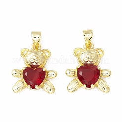 Rack Plating Brass Micro Pave Cubic Zirconia Pendants&nbsp;KK-H428-05G
