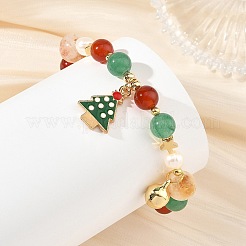 Alloy Enamel Christmas Tree Charm Bracelets&nbsp;BJEW-TA00754