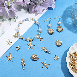 54Pcs 9 Styles Ocean Theme 316 Surgical Stainless Steel Pendants&nbsp;STAS-SC0010-04