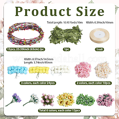 Polyester & Plastic & Iron Artificial Flower&nbsp;AJEW-BM0001-28