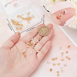 160Pcs 2 Colors Brass Crimp Bead Cover&nbsp;FIND-BBC0003-66