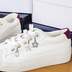 12Pcs 3 Styles Star Alloy Shoes Charms&nbsp;HJEW-DR00215