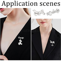 Bowknot Brass Brooches Findings&nbsp;KK-F0272-P