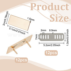 12Pcs Rectangle Alloy Blank Name Tags&nbsp;FIND-PH0062-04KCG