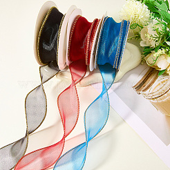 3 Rolls 3 Colors Polyester Organza Ribbon&nbsp;PAAG-CY0001-03B