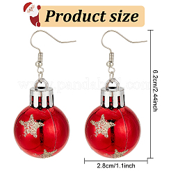 8 Pairs 8 Style Christmas Themed Resin Round Ball Dangle Earrings&nbsp;EJEW-AN0002-34