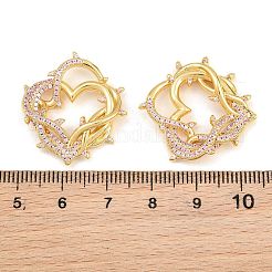 Brass Micro Pave Clear Cubic Zirconia Pendants&nbsp;CU-CBA5CB0-08G