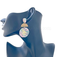 Polymer Clay & Alloy Dangle Stud Earrings&nbsp;WG9B4A2-01