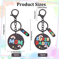 6Pcs 2 Styles Father's Day/Mother's Day Theme Keychain&nbsp;KEYC-SP0001-11