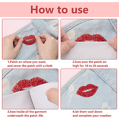 18Pcs 3 Styles Lip Hotfix Rhinestone&nbsp;PATC-ME0001-46