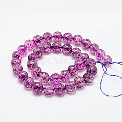 Dyed Round Natural Crackle Quartz Beads Strands&nbsp;G-K084-6mm-01A