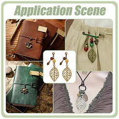 12Pcs Alloy & Wood & Glass Pendant Decorations&nbsp;HJEW-BC00099