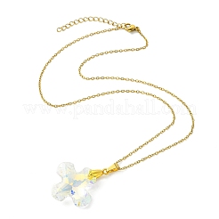 Religion Clear AB K9 Glass Rhinestone Cross Pendant 304 Stainless Steel Cable Chain Necklaces for Women&nbsp;NJEW-JN06179
