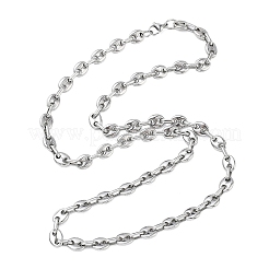 7MM 304 Stainless Steel Coffee Bean Chain Necklaces&nbsp;NJEW-G203-01P