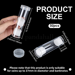 Transparent Plastic Coin Storage Tube&nbsp;AJEW-WH0007-37D