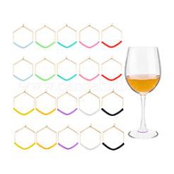 Hexagon 316 Stainless Steel Hoop Wine Glass Charms&nbsp;AJEW-PH01574