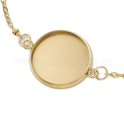 5Pcs 5 Styles 304 Stainless Steel Round Cabochon Setting Bracelets&nbsp;BJEW-JB11093-01