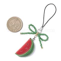 3Pcs Glass Seed & Resin Pendant Decorations&nbsp;HJEW-TA00437