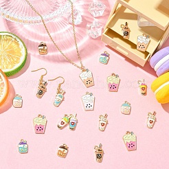 24Pcs 12 Sytyles Zinc Alloy Milk Tea Cup Pendants&nbsp;ENAM-YW0008-47